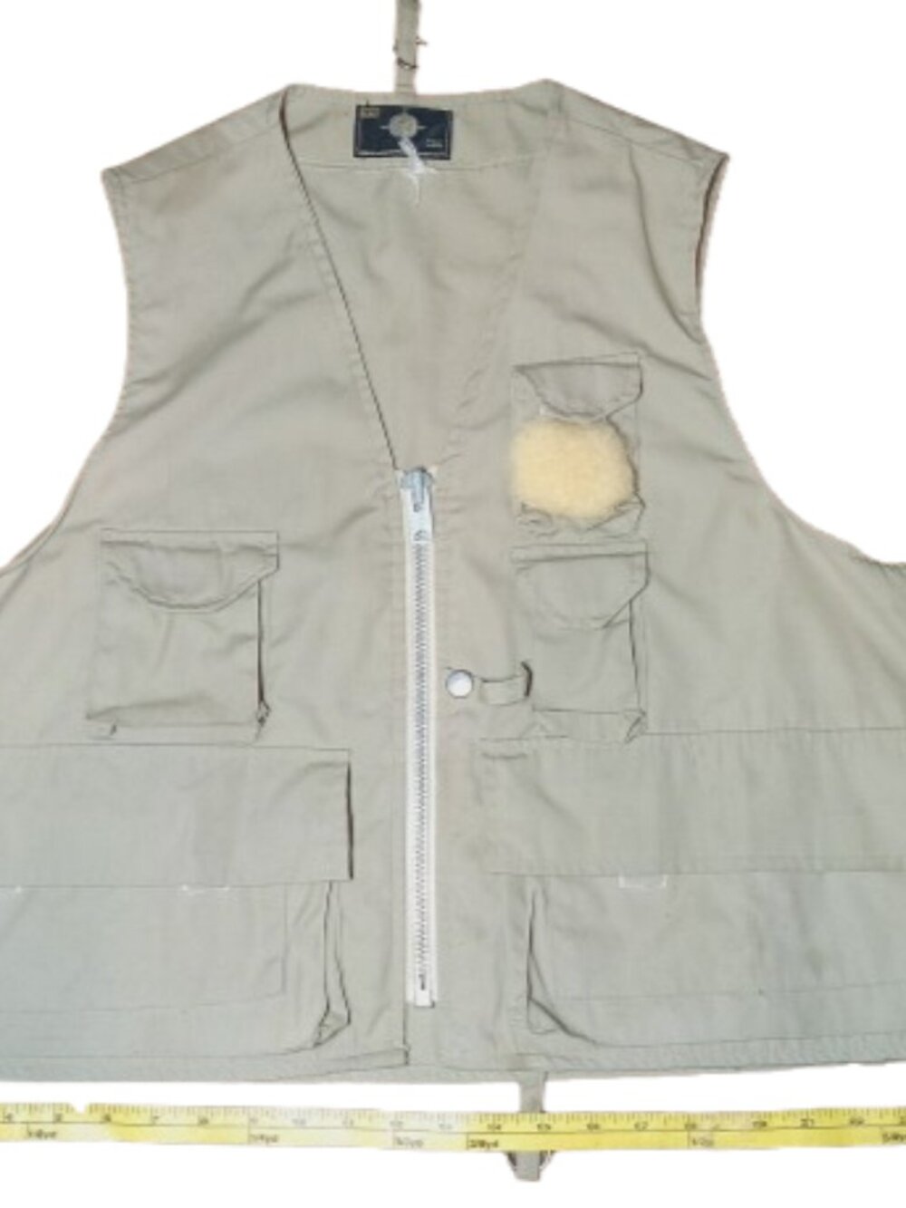 Tan canvas fisherman vest For outdoor Activities